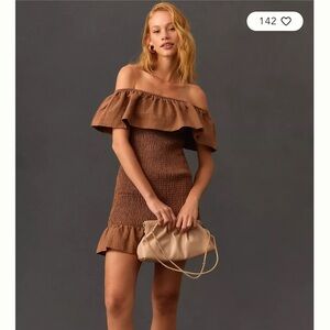 Anthropologie Strapless Brown Dress